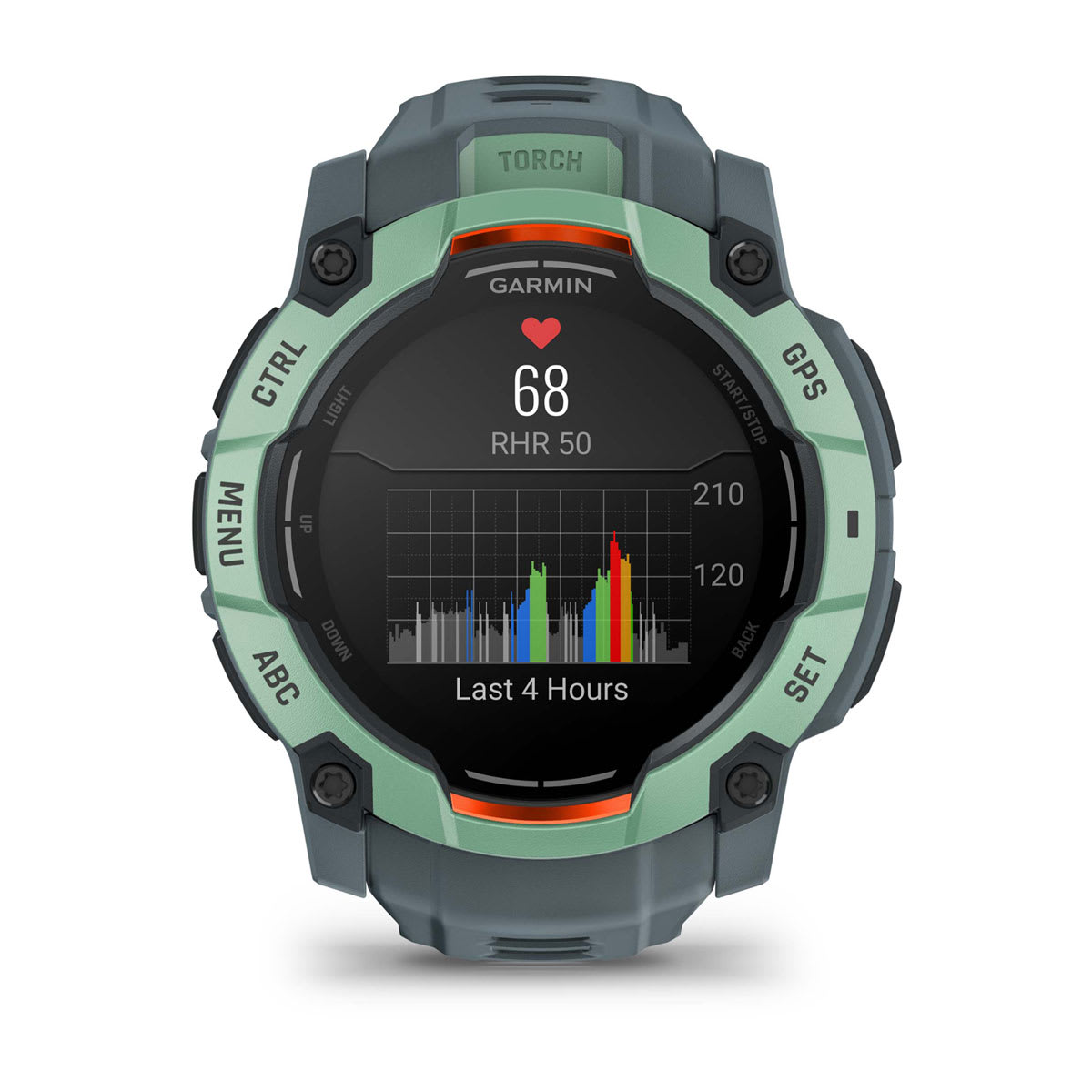 Instinct® 3 – 50 mm, AMOLED, Neotropic med Twilight rem