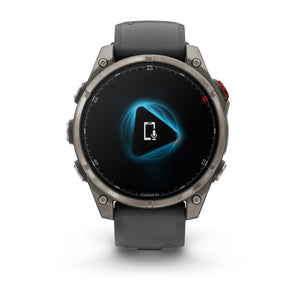 fēnix® 8 Pro – 47 mm, AMOLED, Sapphire, titanium med silikonerem i Graphite/sort