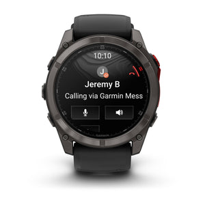 fēnix® 8 Pro – 51 mm, MicroLED, Sapphire, Carbon Grey DLC-titanium med sort/Pebble Grey silikonerem