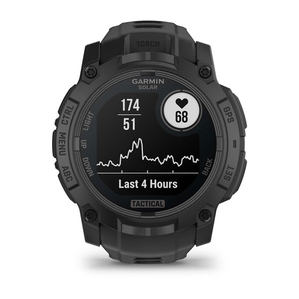Instinct® 3 – 50 mm, Solar, Tactical Edition, Sort med sort rem