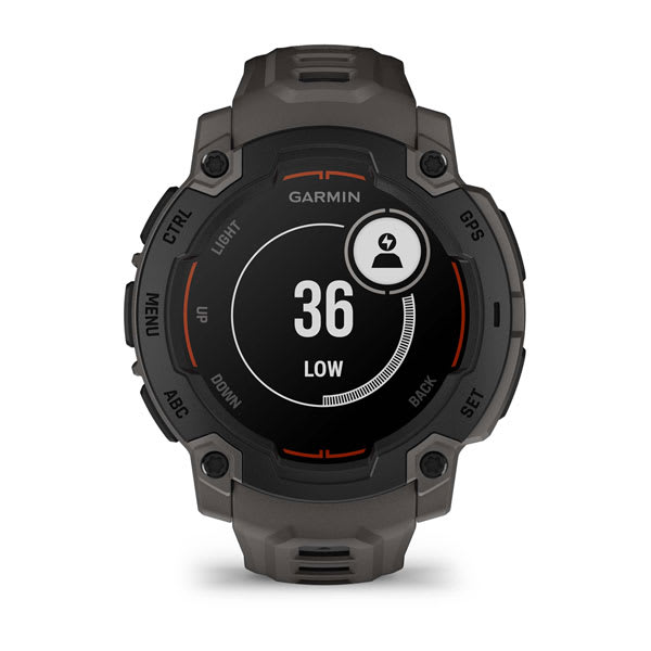 Instinct® E – 45 mm, Sort med Charcoal rem