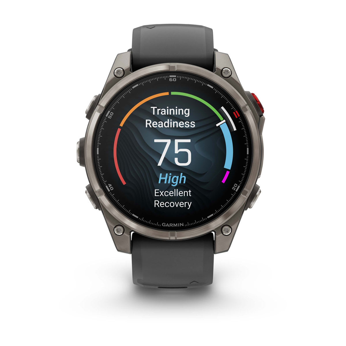 fēnix® 8 Pro – 47 mm, AMOLED, Sapphire, titanium med silikonerem i Graphite/sort