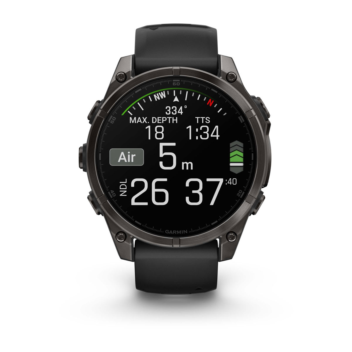 fēnix® 8 – 47 mm, AMOLED, Sapphire, Carbon Grey DLC-titanium med sort/Pebble Grey silikonerem