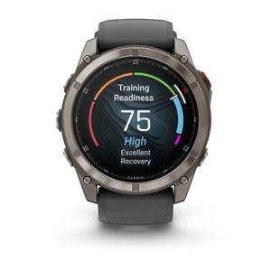 fēnix® 8 Pro – 51 mm, AMOLED, Sapphire, titanium med silikonerem i Graphite/sort