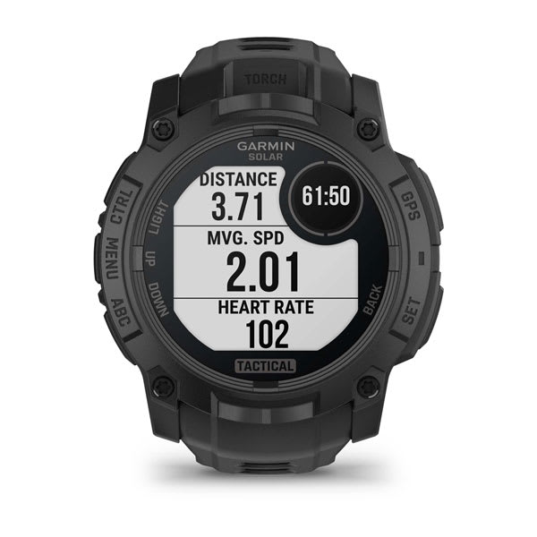 Instinct® 3 – 50 mm, Solar, Tactical Edition, Sort med sort rem