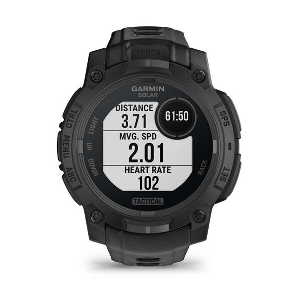 Instinct® 3 – 45 mm, Solar, Tactical Edition, Sort med sort rem
