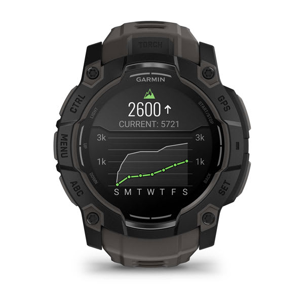 Instinct® 3 – 50 mm, AMOLED, Sort med Charcoal rem