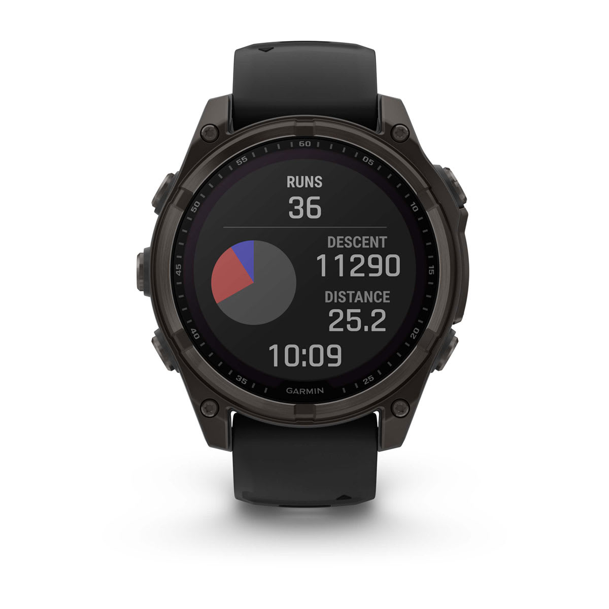 fēnix® 8 – 47 mm, Solar, Sapphire, Carbon Grey DLC-titanium med sort/Pebble Grey silikonerem