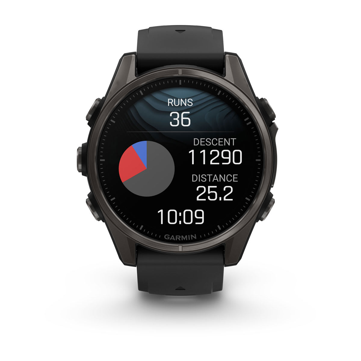 fēnix® 8 – 43 mm, AMOLED, Sapphire, Carbon Grey DLC-titanium med sort/Pebble Grey silikonerem