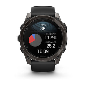 fēnix® 8 – 51 mm, AMOLED, Sapphire, Carbon Grey DLC med sort/Pebble Grey silikonerem