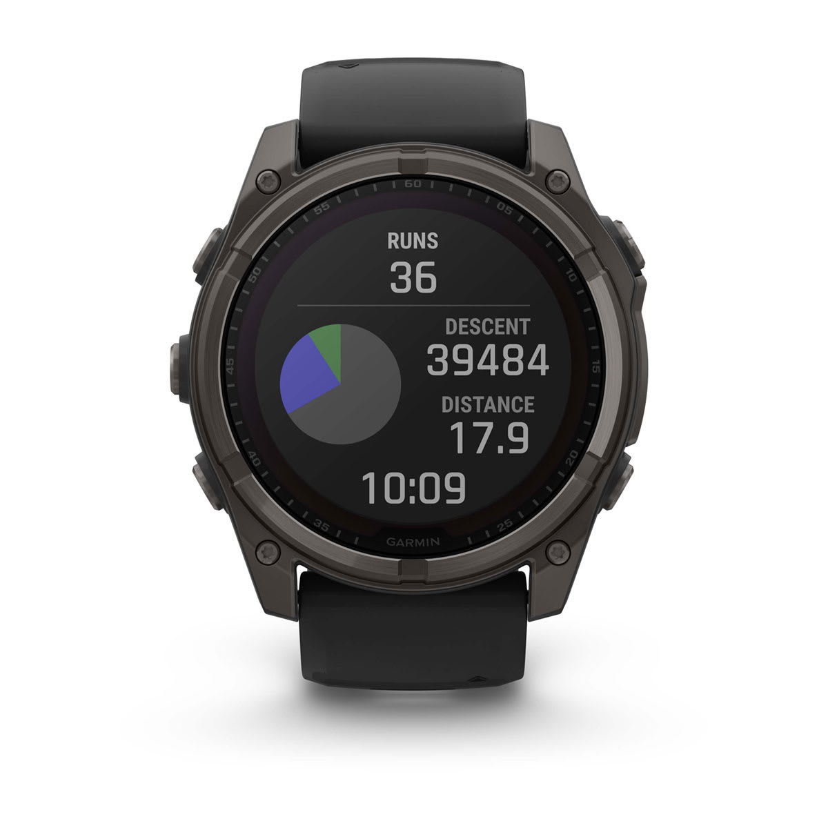 fēnix® 8 – 51 mm, Solar, Sapphire, Carbon Grey DLC-titanium med sort/Pebble Grey silikonerem