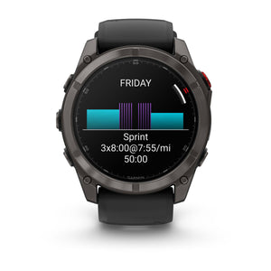 fēnix® 8 Pro – 51 mm, AMOLED, Sapphire, Carbon Grey DLC-titanium med sort/Pebble Grey silikonerem