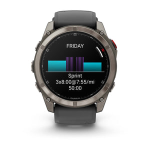 fēnix® 8 Pro – 51 mm, AMOLED, Sapphire, titanium med silikonerem i Graphite/sort