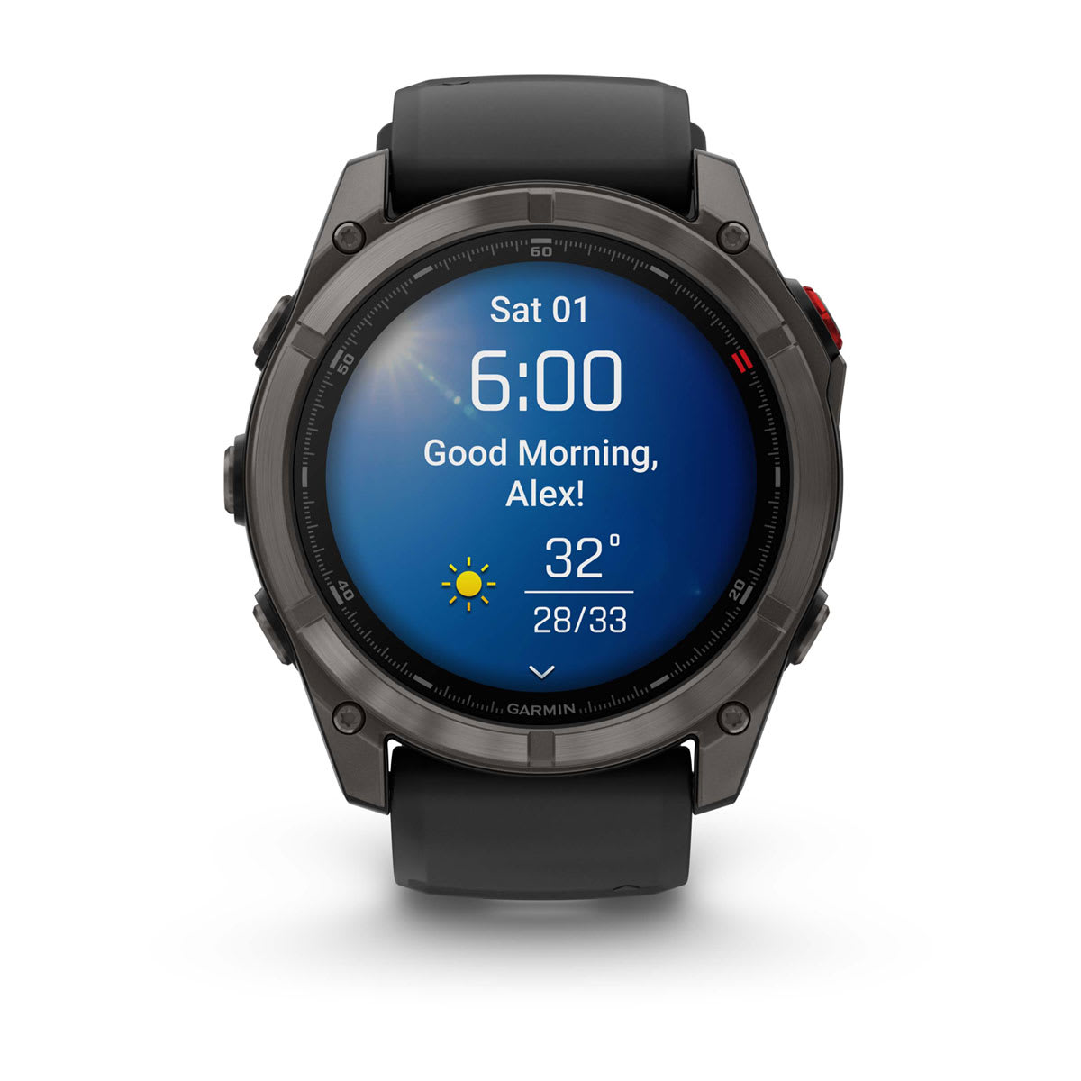 fēnix® 8 Pro – 51 mm, AMOLED, Sapphire, Carbon Grey DLC-titanium med sort/Pebble Grey silikonerem