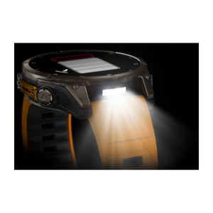 fēnix® 8 – 47 mm, AMOLED, Sapphire, Titanium med Spark Orange/Graphite silikonerem