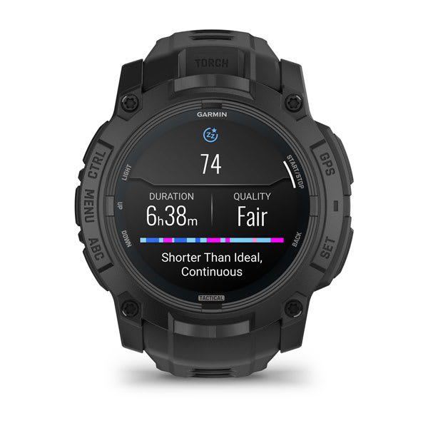 Instinct® 3 – 50 mm, AMOLED, Tactical Edition, Sort med sort rem
