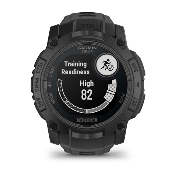 Instinct® 3 – 50 mm, Solar, Tactical Edition, Sort med sort rem