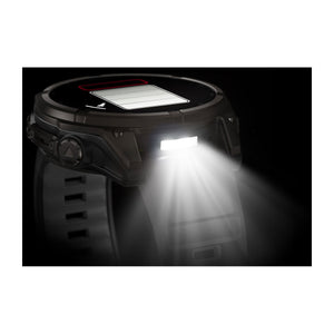 fēnix® 8 – 47 mm, Solar, Sapphire, Carbon Grey DLC-titanium med sort/Pebble Grey silikonerem