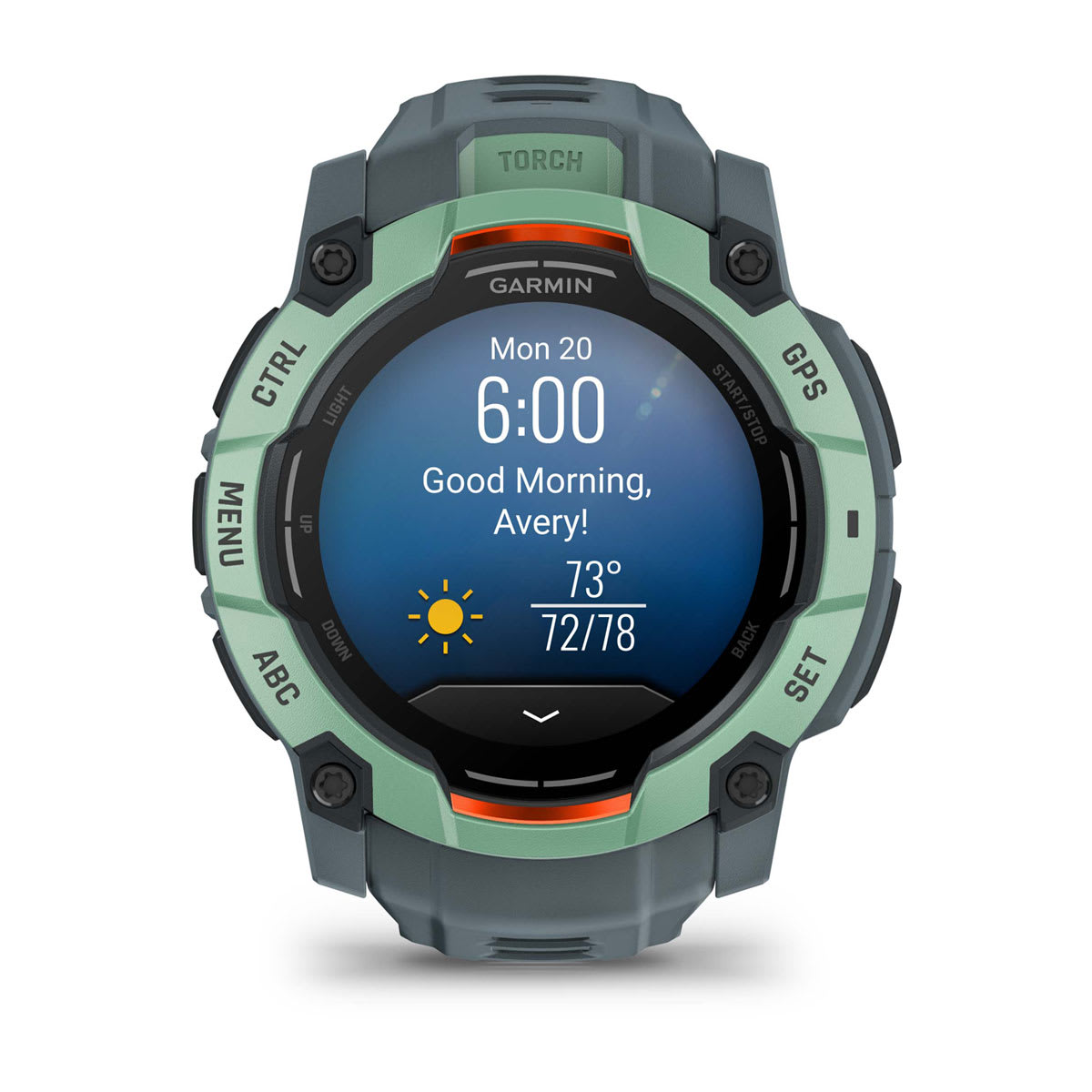 Instinct® 3 – 50 mm, AMOLED, Neotropic med Twilight rem