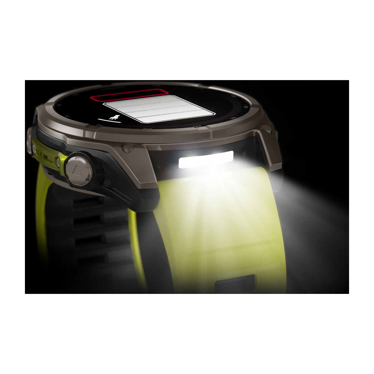 fēnix® 8 – 51 mm, Solar, Sapphire, Titanium med Amp Yellow/Graphite silikonerem