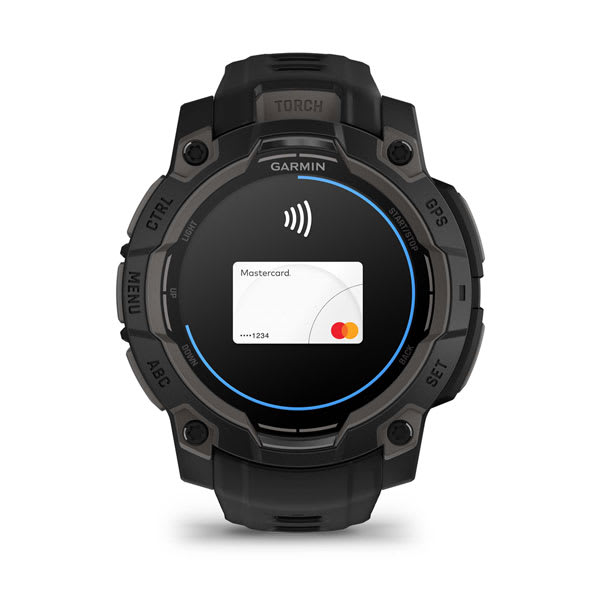 Instinct® 3 – 45 mm, AMOLED, Sort med sort rem