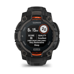 Instinct® 3 – 45 mm, Solar, Sort med sort rem