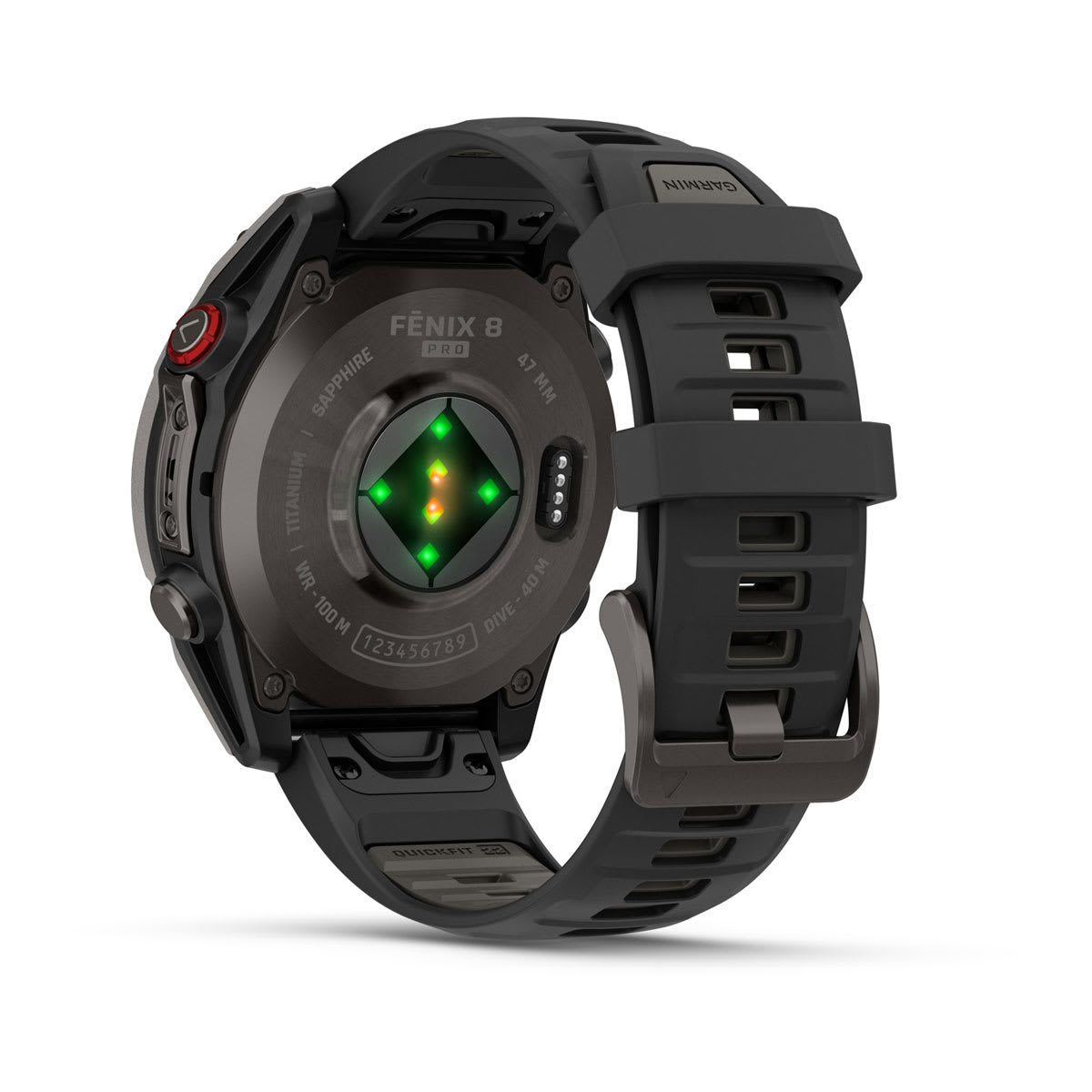 fēnix® 8 Pro – 47 mm, AMOLED, Sapphire, Carbon Grey DLC-titanium med sort/Pebble Grey silikonerem