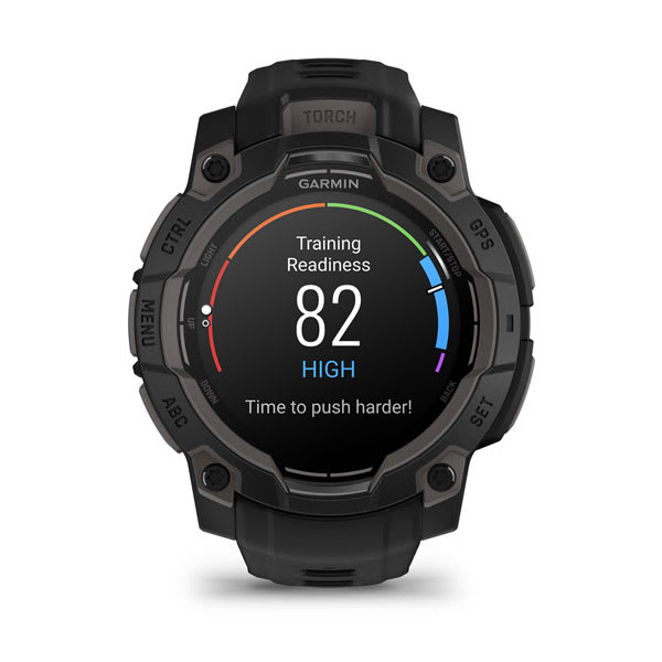 Instinct® 3 – 45 mm, AMOLED, Sort med sort rem