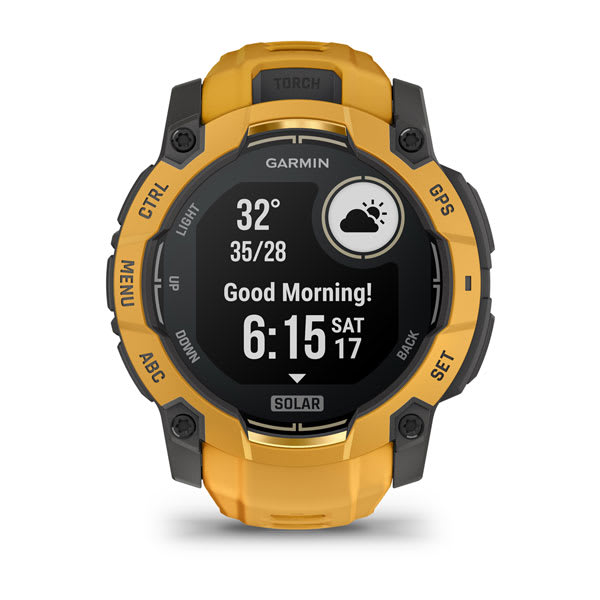 Instinct® 3 – 50 mm, Solar, Sunburst med Sunburst/Grey rem