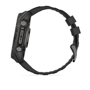 fēnix® 8 – 51 mm, AMOLED, Sapphire, Carbon Grey DLC med sort/Pebble Grey silikonerem