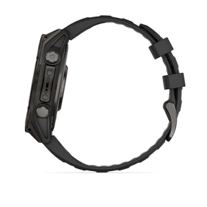 fēnix® 8 – 47 mm, AMOLED, Sapphire, Carbon Grey DLC-titanium med sort/Pebble Grey silikonerem