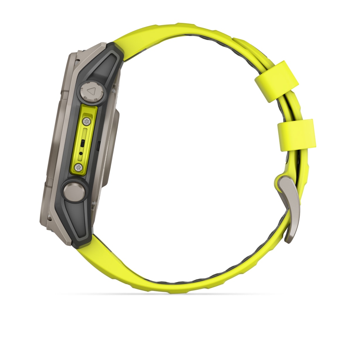 fēnix® 8 – 51 mm, Solar, Sapphire, Titanium med Amp Yellow/Graphite silikonerem