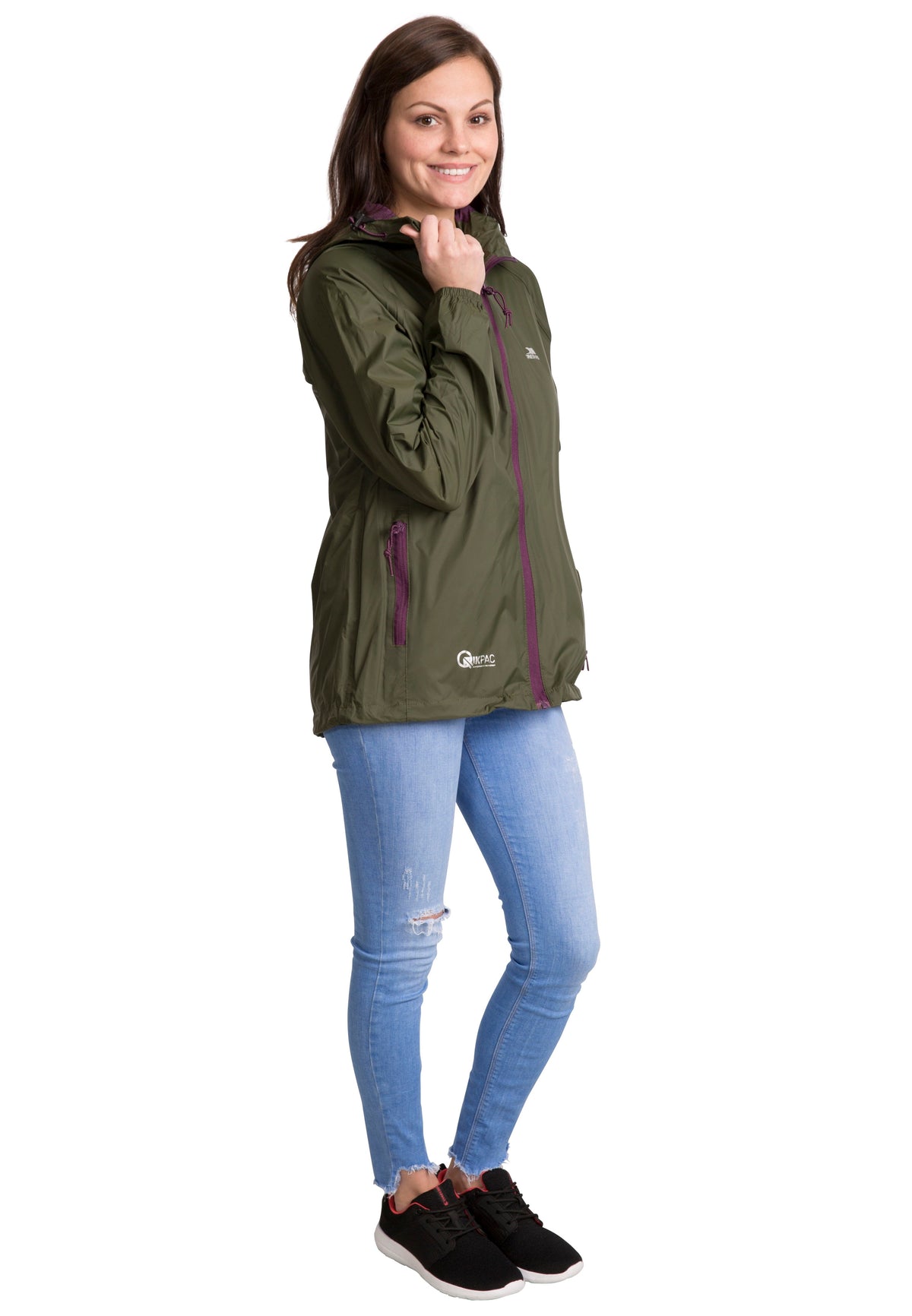 Str. XXS - Qikpac Female Jkt - Moss - Trespass - Ombytningsvare