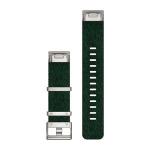 QuickFit® 22 urremme, Jacquardvævet nylonrem – Pine Green