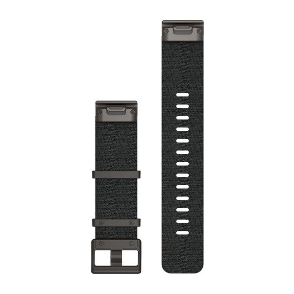 QuickFit® 22 urremme, Jacquardvævet nylonrem – Sortmeleret