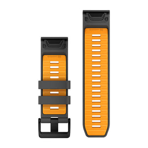 QuickFit® 26 remme, Graphite/Spark Orange silikone