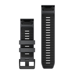 QuickFit® 26 remme, Slate Grey/Sort silikone