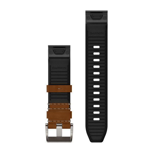 QuickFit® 22 urremme, Læder/FKM hybridrem, brun/sort