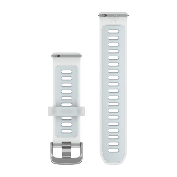 Quick Release remme (20 mm), Gennemskinnelig Whitestone/Cloud Blue med sølv hardware