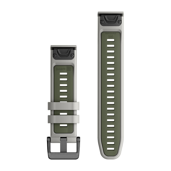 Quickfit 22 mm urremme, Fog Gray/Moss silikone