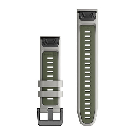 Quickfit 22 mm urremme, Fog Gray/Moss silikone
