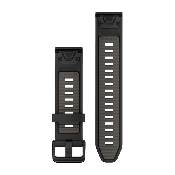 QuickFit® 20 remme, Sort/Pebble Grey silikone