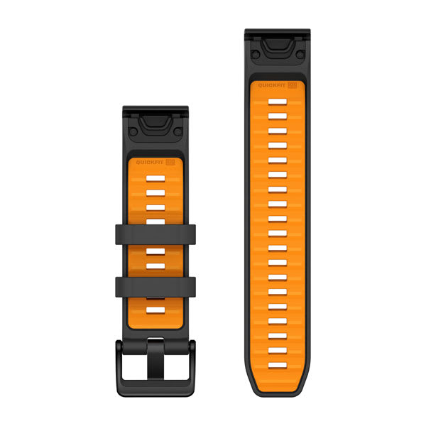 QuickFit® 22 remme, Graphite/Spark Orange silikone