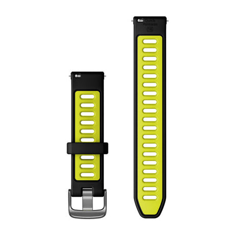 Quick Release remme (18 mm), Sort/Amp Yellow silikone, Slate hardware