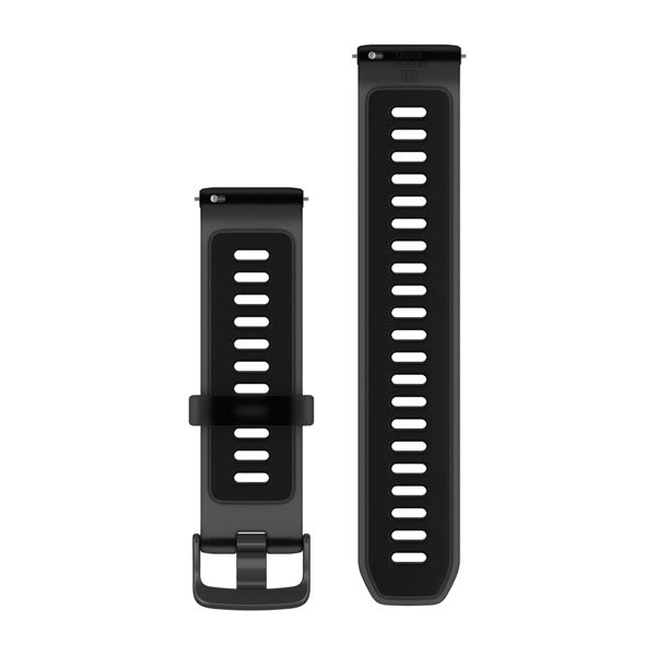 Quick Release remme (22 mm), Gennemskinnelig sort/sort med Slate hardware
