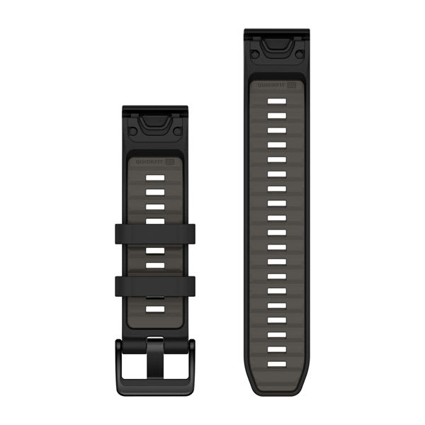 QuickFit® 22 remme, Sort/Pebble Grey silikone