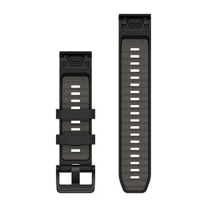 QuickFit® 22 remme, Sort/Pebble Grey silikone