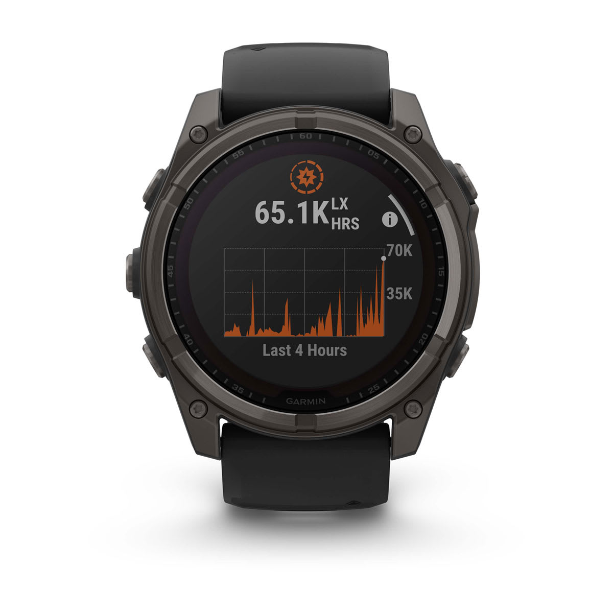 fēnix® 8 – 51 mm, Solar, Sapphire, Carbon Grey DLC-titanium med sort/Pebble Grey silikonerem