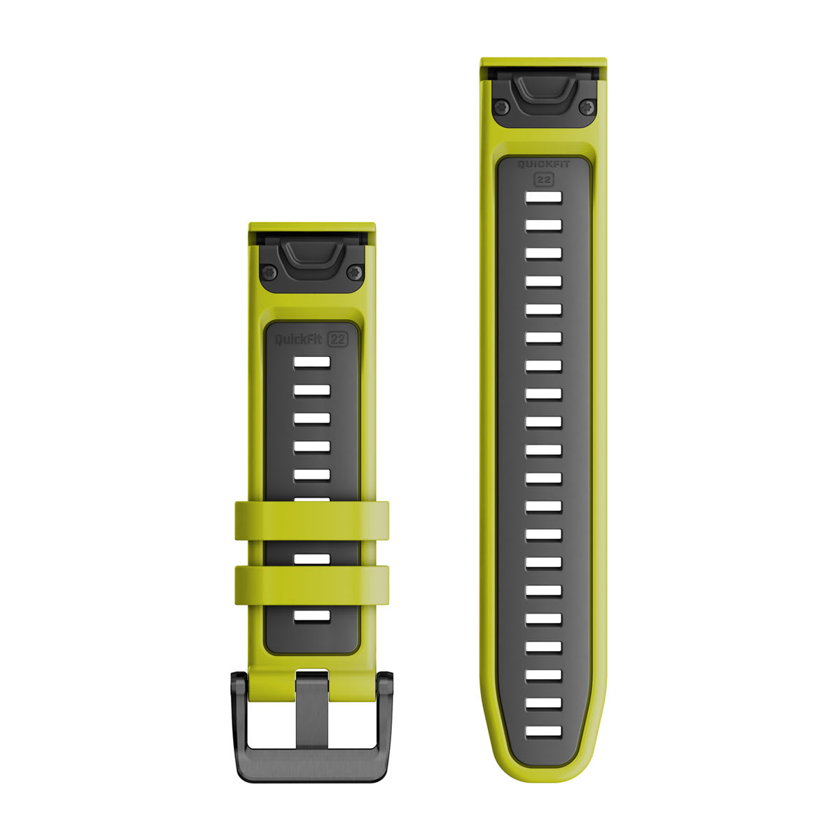 Quickfit 22 mm urremme, Electric Lime/Graphite silikone