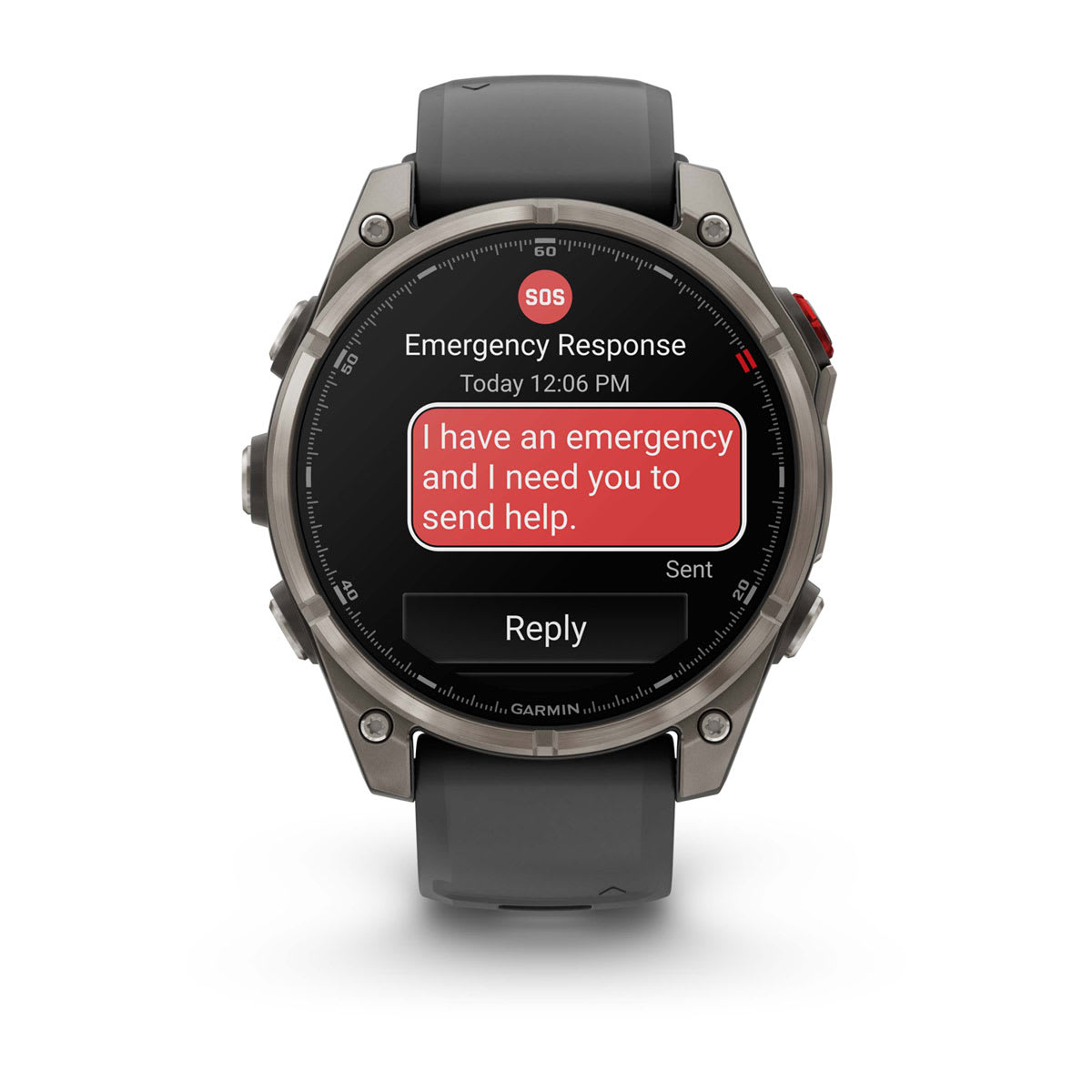 fēnix® 8 Pro – 47 mm, AMOLED, Sapphire, titanium med silikonerem i Graphite/sort
